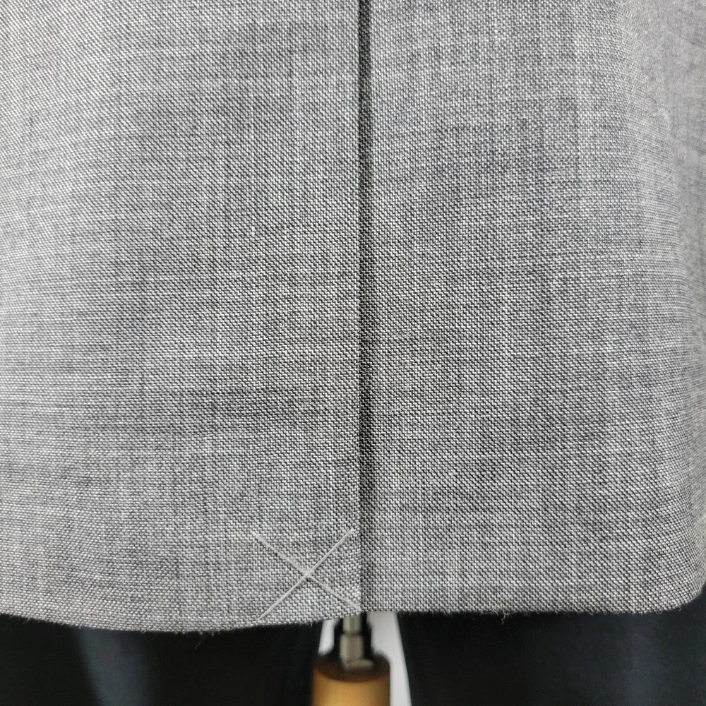 Chaps Men's Sport Coat Blazer Two‎ Button Gray Sharkskin Wool Solid Size 48R